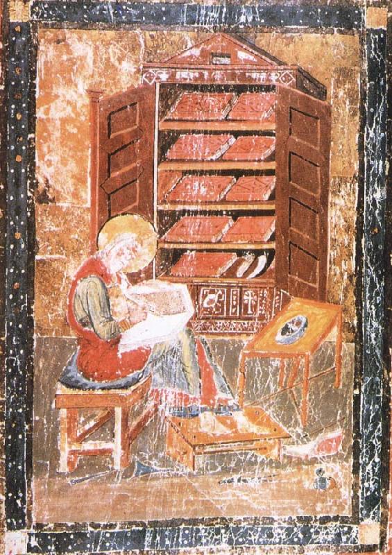 unknow artist The prophet Ezra works Begin the saint documents, from the Codex Amiatinus, Jarrow